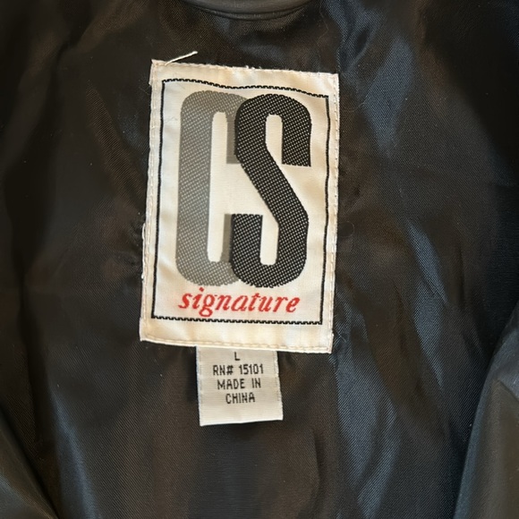 CS Signature Polyvinyl Polyester Rain Jacket Coat Blazer Womens Black Large NWOT - Picture 8 of 12